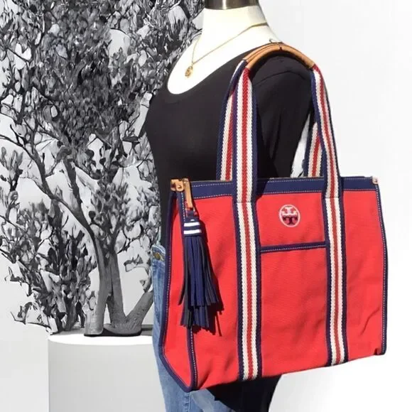 TORY BURCH CANVAS TOTE BAG - Picture 2 of 13